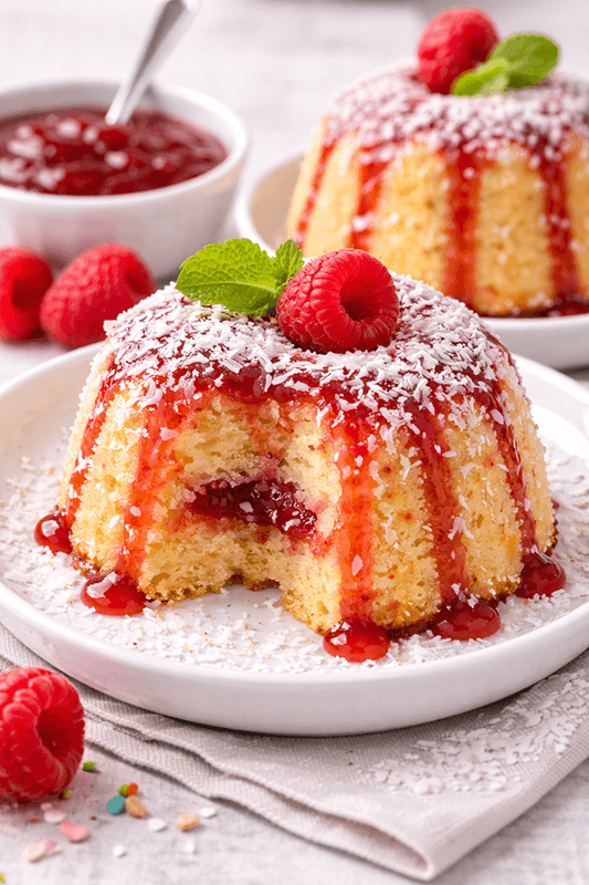 Jam Coconut Pudding Individuals Bundts