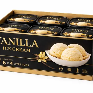6 x 4L Vanilla Ice Cream Tubs