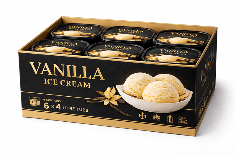 6 x 4L Vanilla Ice Cream Tubs